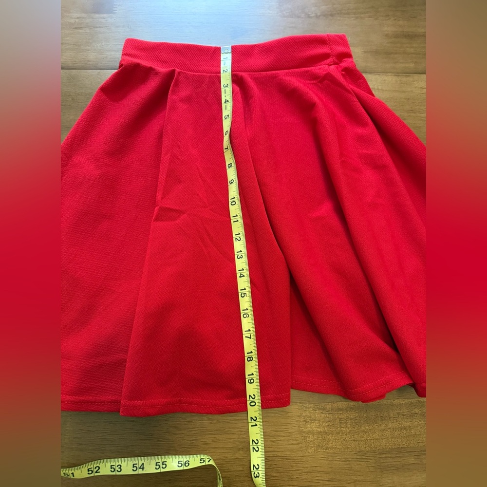 Urban CoCo Women's Red Midi Skirt Flared Casual High Waisted Skirt size medium - Picture 9 of 10